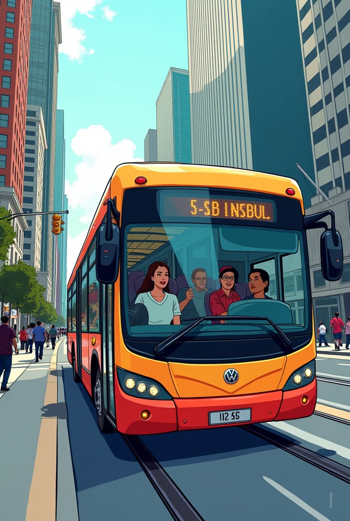 Make a drawing of a bus