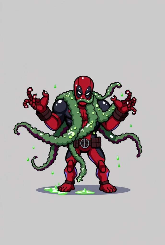 Marvel Heroes, Deadpool, Tentacle entanglement, uniform, Binding hands togethe, Foreign object invasion, monster breeding, wet, slime, tentacles, slimy tentacles, monster and human breeding, Tentacles wrapped around the body, Insert tentacles into the body