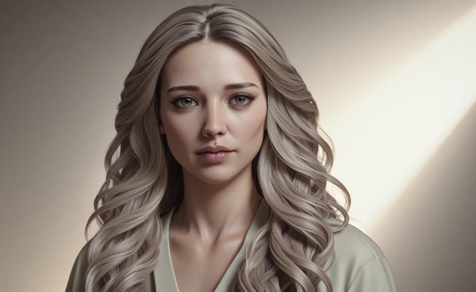 A poor woman, beautifully dressed, in ancient times, 3D, realistic anime character, extremely detailed face and eyes, long flowing hair, intricate details, photorealistic, cinematic lighting, muted color palette, dramatic shadows, high quality, masterpiece, working on a loom,face and eyes on right side.