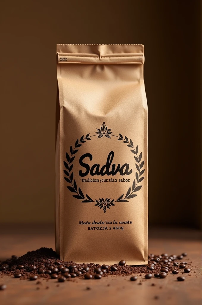 Coffee packaging with the name SADVA With slogan: tradition, culture and flavor (in Spanish)