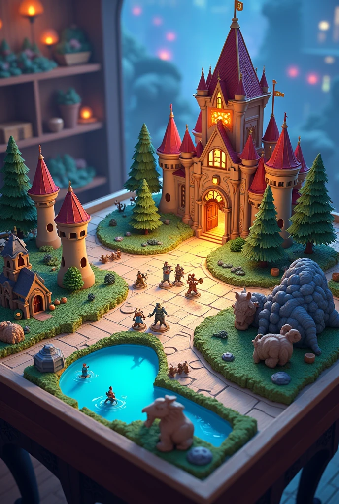 CREATE a HEARSTHONE-LIKE CARD TABLE RPG board in 3D