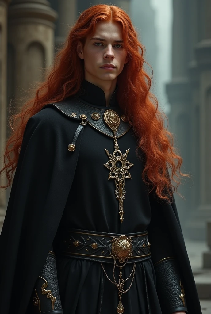 a young man in his twenties, he is from  fantasy world, he is king of dark , he is tall and skinny but very athletic, he has middle leanght very very very dark red hair and deep jet black eyes, he’s race is white, he is handsome, very beautiful, baby face, breathtaking beautiful he is real king amazing and brave, strong