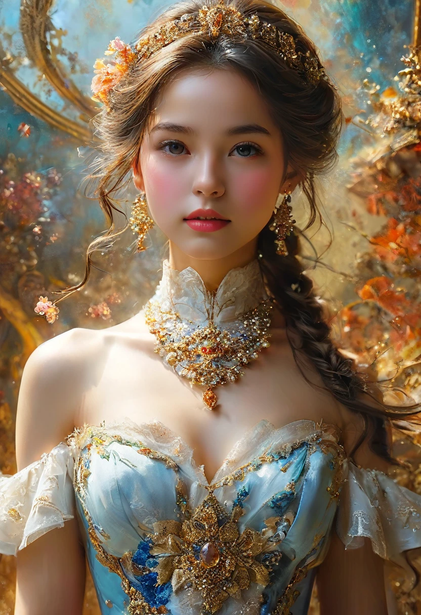 An absurd solution, High resolution, (masterpiece: 1.4), Super detailed, Young woman's messy short black hair, Welders dressing up, High-tech workbench in factory, Tech Sense Screen