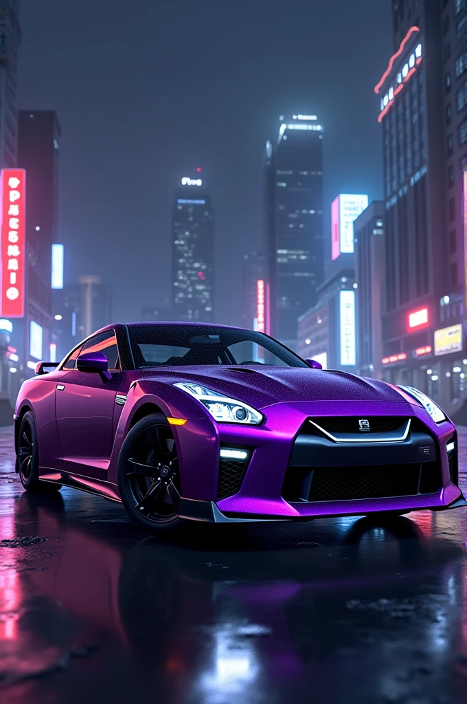 Nissan GTR in purple