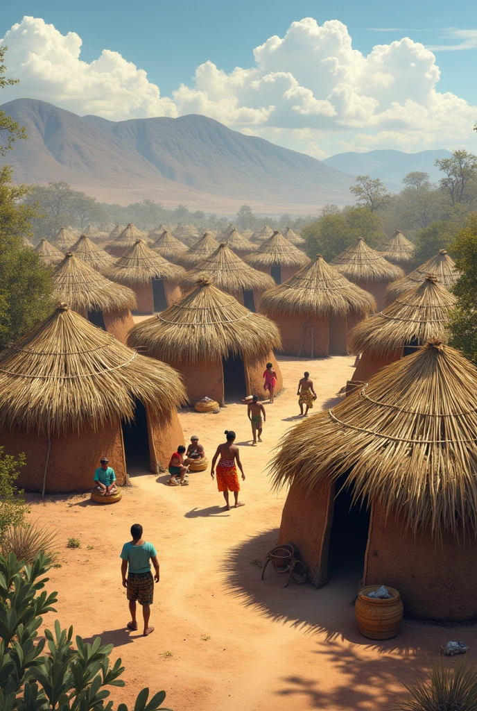 Guayu population in La Guajira in huts