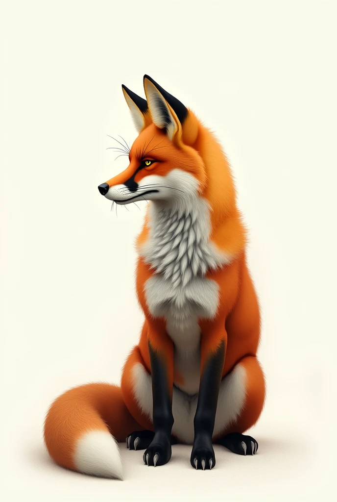 (illustration), red fox, pale colors, faint and rough scribble lines, melancholic white background, adult drawing, realisitic, 2d, without much finishing, no rendering, real, red fox realisitic,
