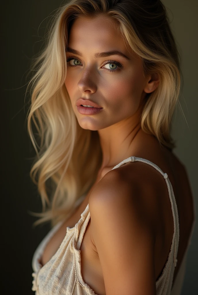 photo très sexy d’une femme blonde de 22 ans où on voit ses seins