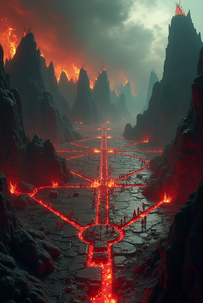 create a board for a hell themed card game
