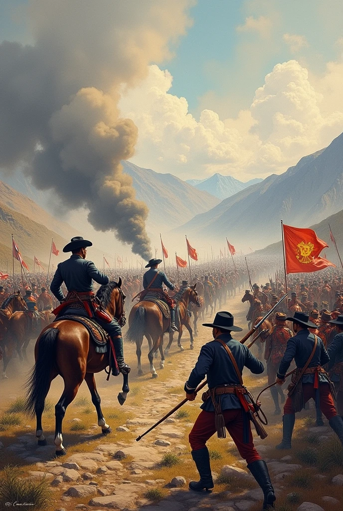 Drawing alluding to the Battle of Boyaca