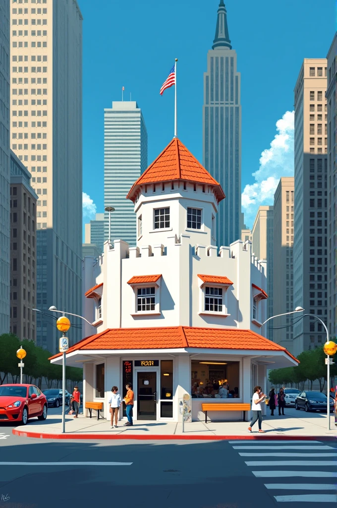 White castle illustration digital painting