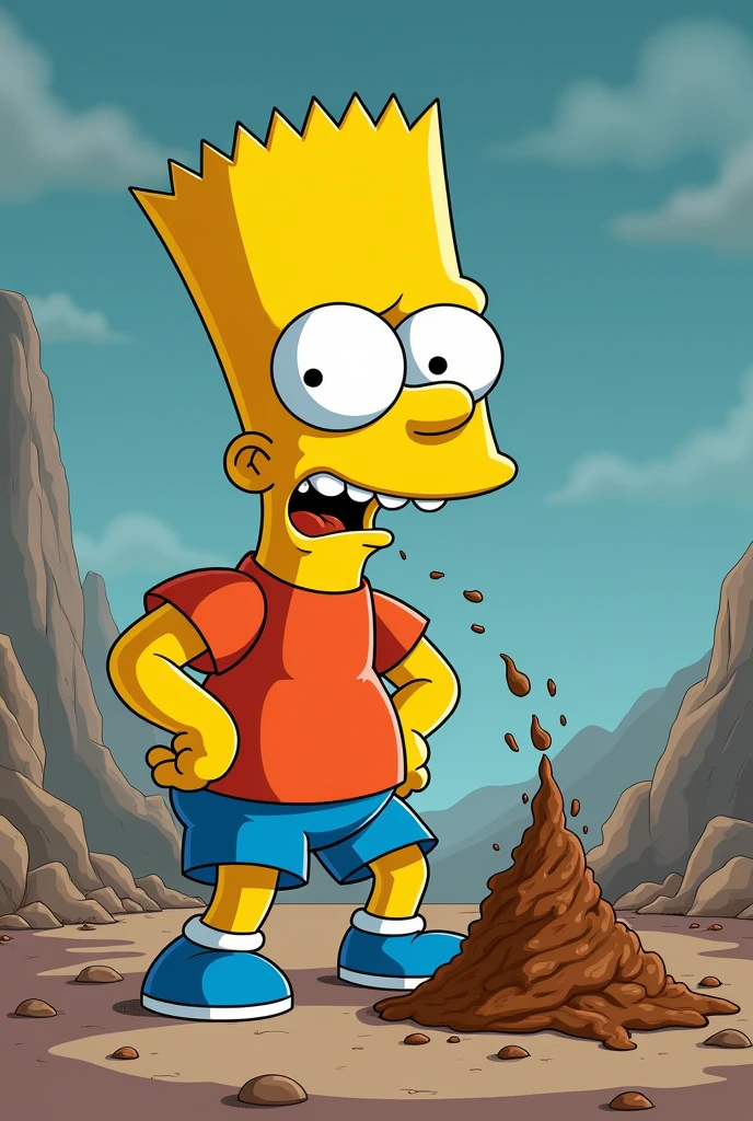 Bart Simpson eating poop 