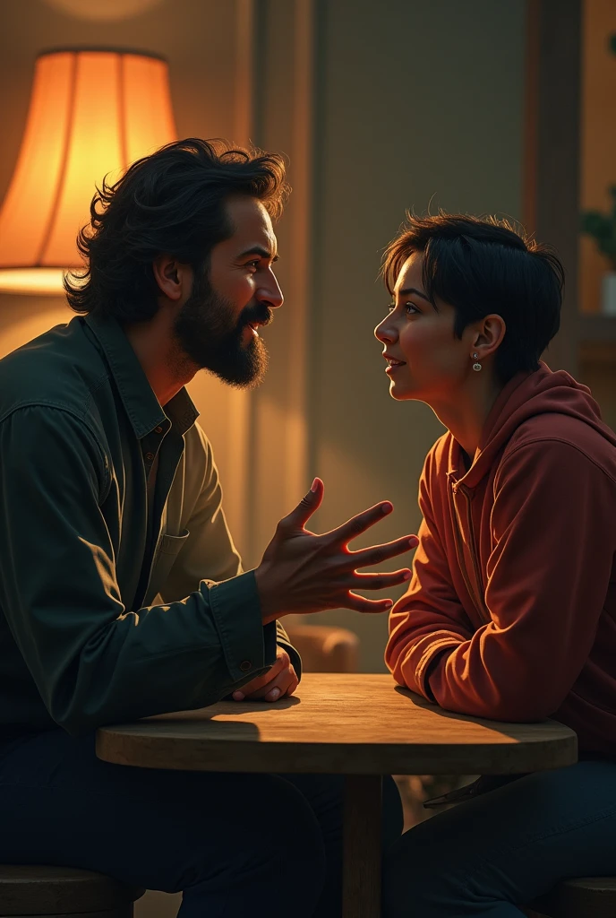 drawing of a person persuading another