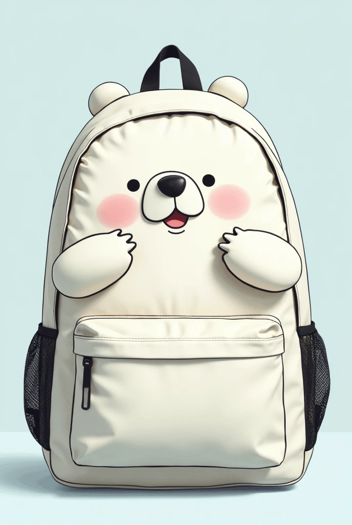 Generate ice bear from we bare bears printed on a backpack
