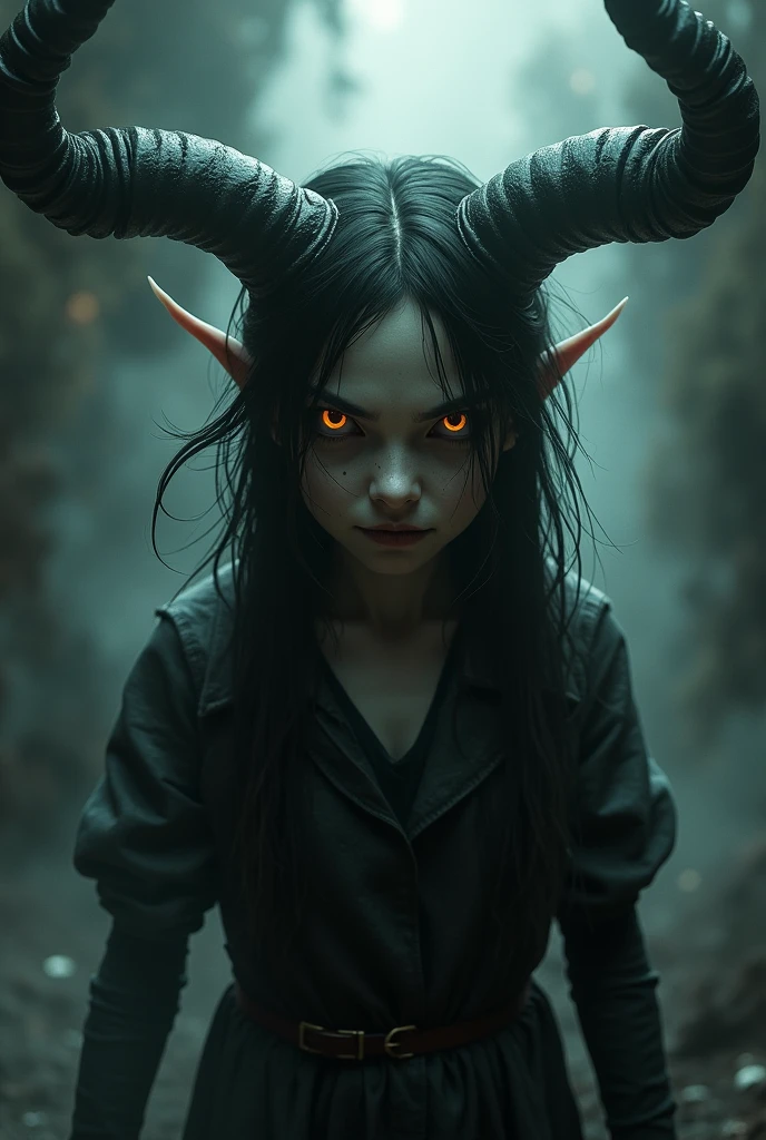 Une fille en demon effreyante simple