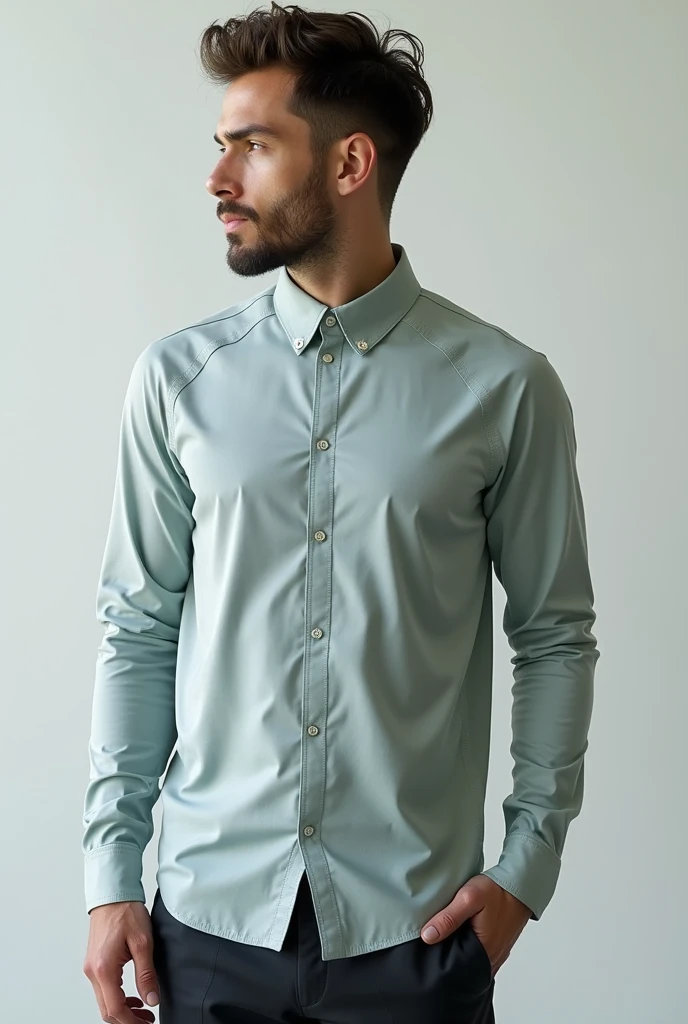 Create a shirt made from biotechnology, without futuristic elements, but real possible, a normal long lame sports society shirt