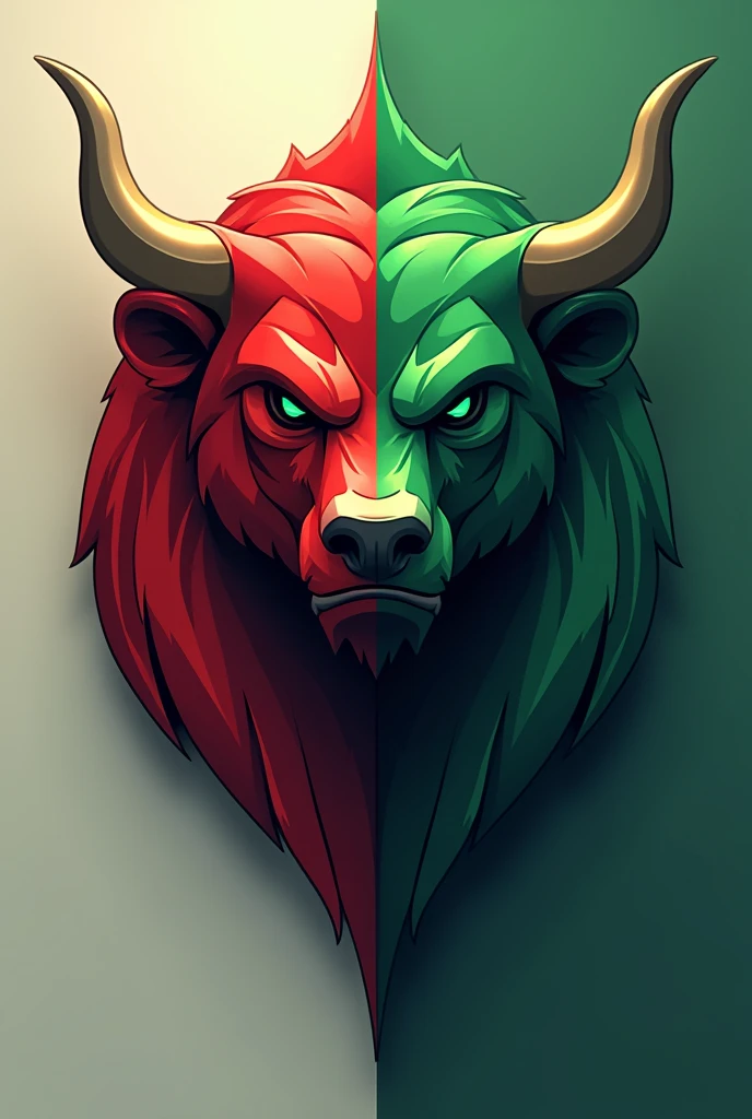make a logo of my forex trading business, the name of my business is "FH Tradeing". make it uniqe with the help of red bear and green bull
