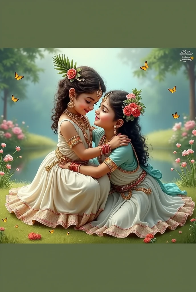 Goddess Radha and Lord Krishna as child