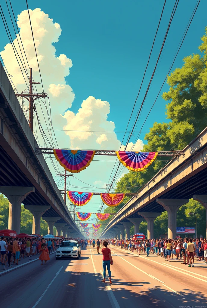 Barranquilla Carnival in a highway area without companions without dancers