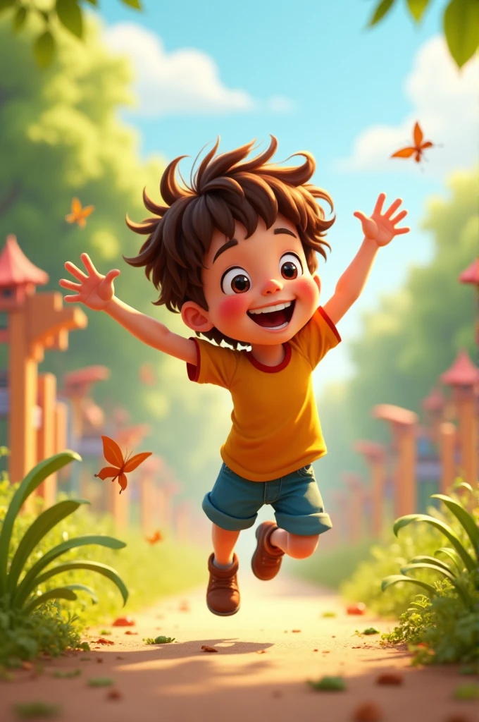 Create a video which a boy playing