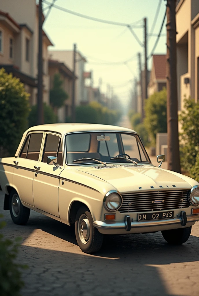 Ford Zephyr color crema de 1980 viejo