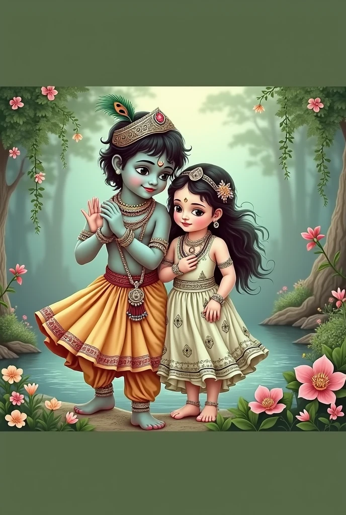 कृष्णा जी और राधे जी as a child