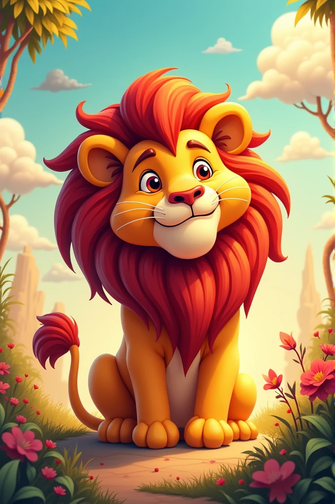 high quality, Ultra 8k hd, lion cartoonish picture