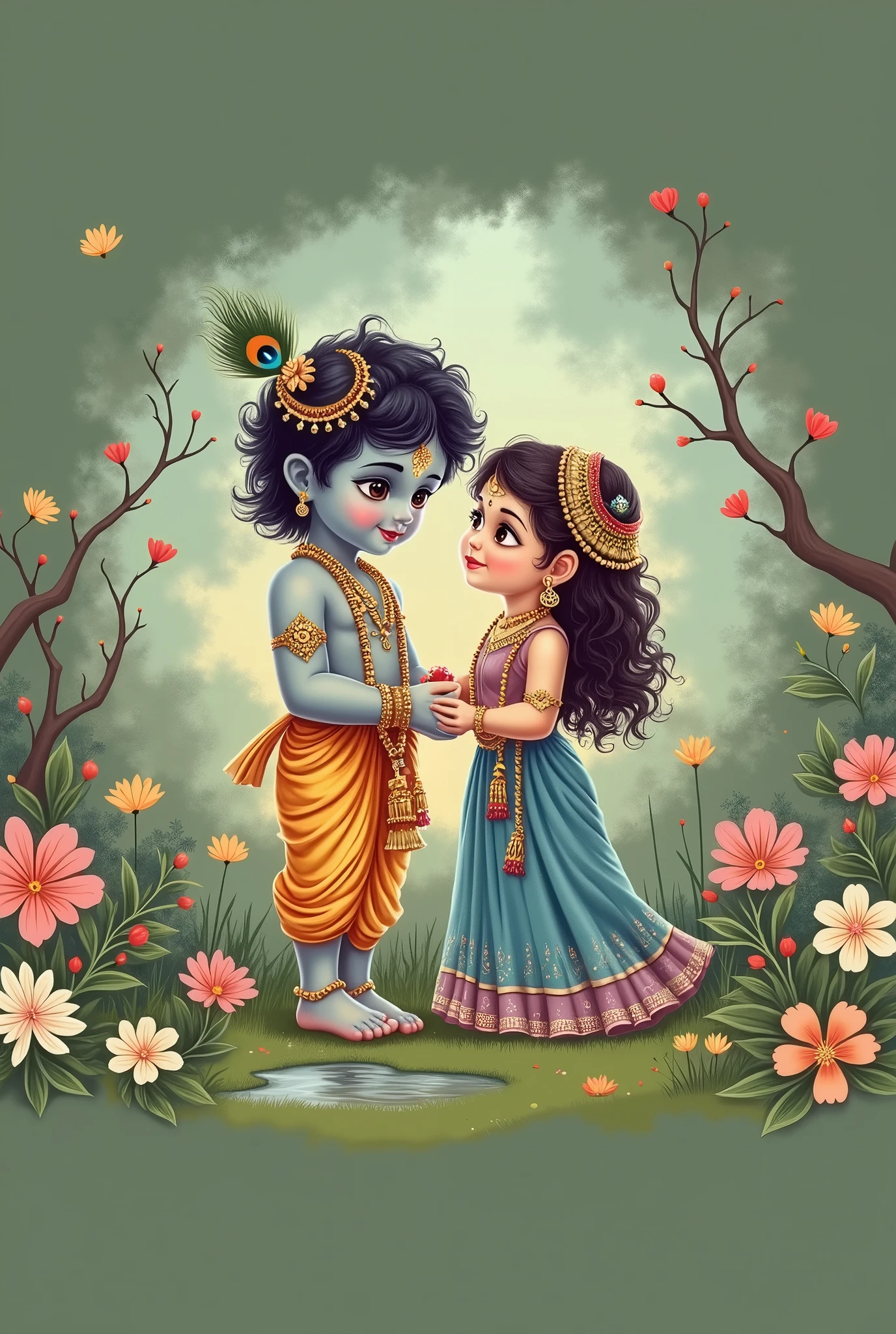 कृष्णा जी और राधे जी as a child