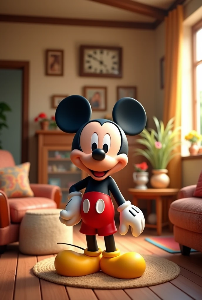 Mickey mouse is in a house 