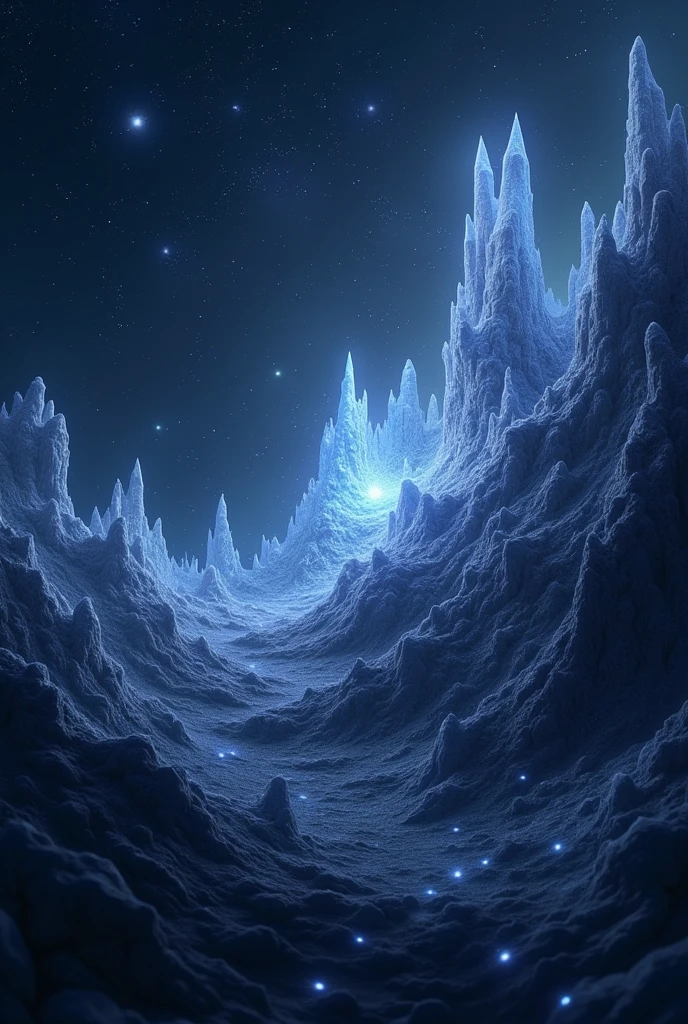 Beaucoup des étoiles sous formes de cristaux dans fond noir