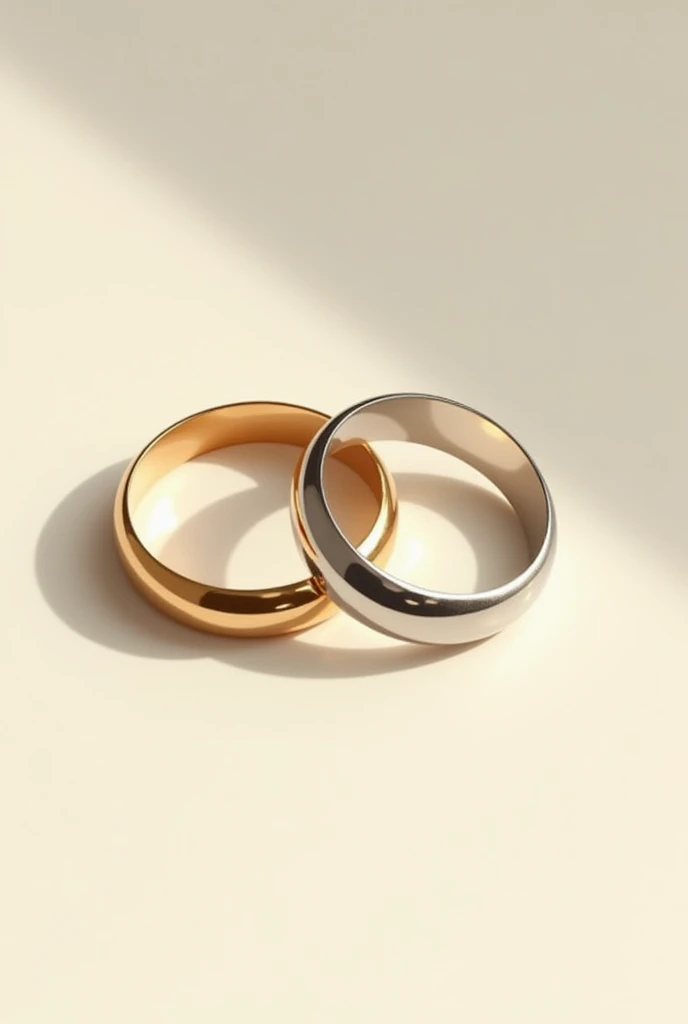 Two gold and silver wedding rings inside each other in vector