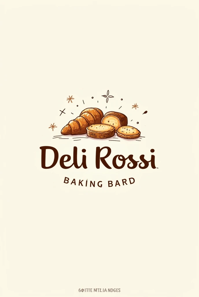 Create a logo for my baking brand with light colors and a pronounced name "Deli Rossi" do it with drawings