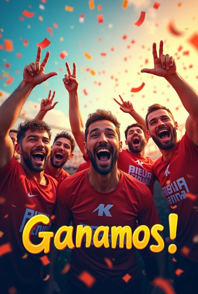 Image that only says the word in Spanish: "WE WON!"