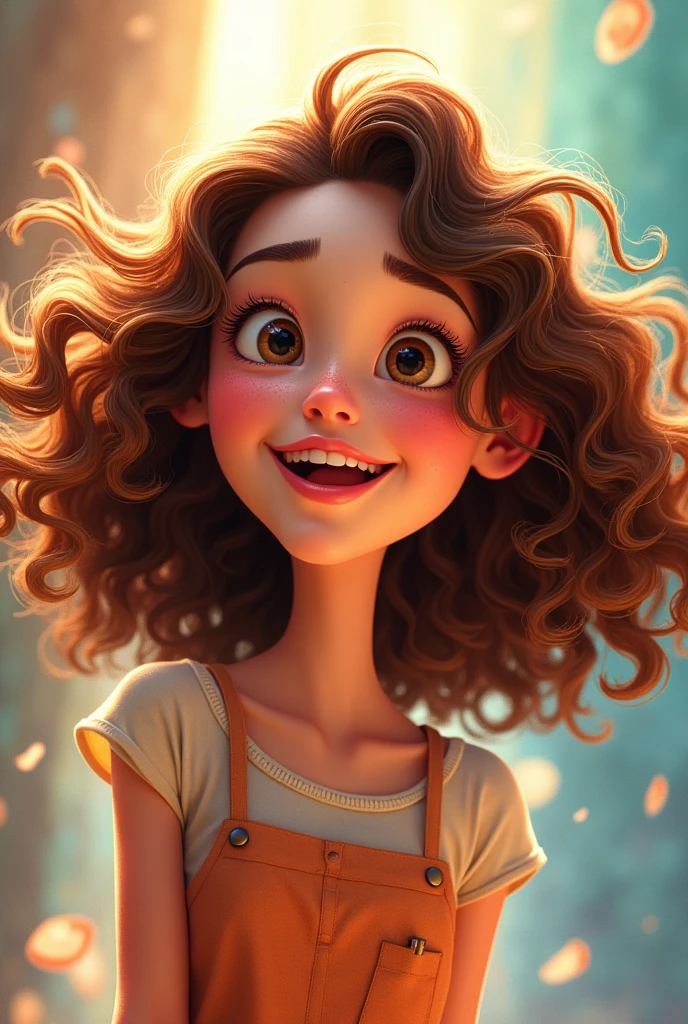 Curly animated brunette
