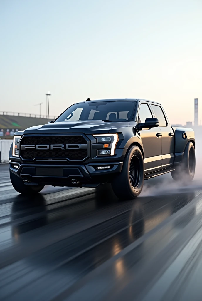 Ford f150 lighting para drag racing color negro con slicks