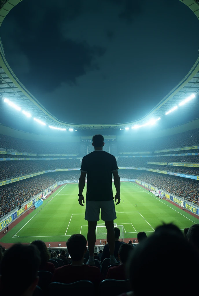 Morumbi stadium with the character Jason on a Libertadores night
