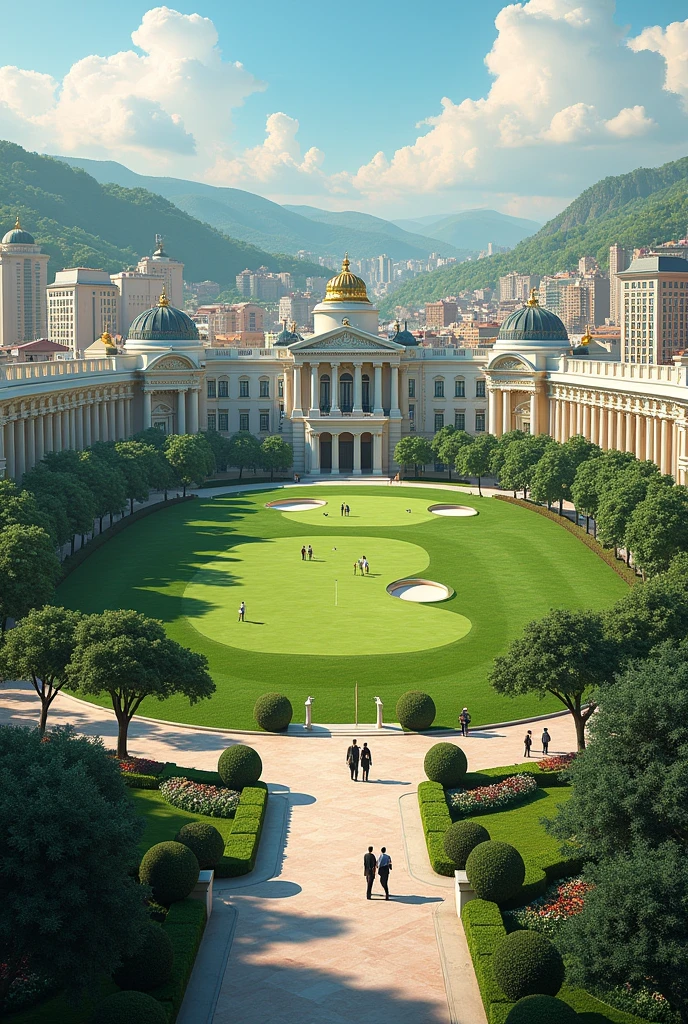 A city with a golf course. Hotels, elegant residences