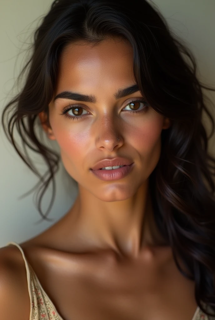photo très réaliste, young female, Egyptian, very pretty, some minor flaws, attractive 