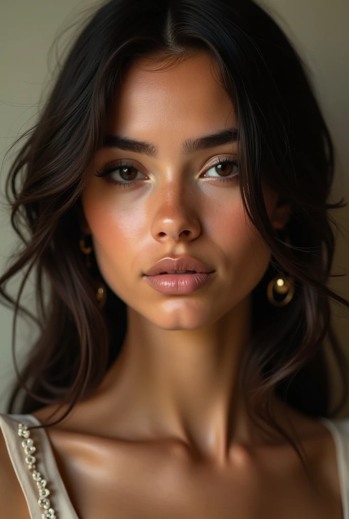 photo très réaliste, young female, Egyptian, very pretty, some minor flaws, attractive