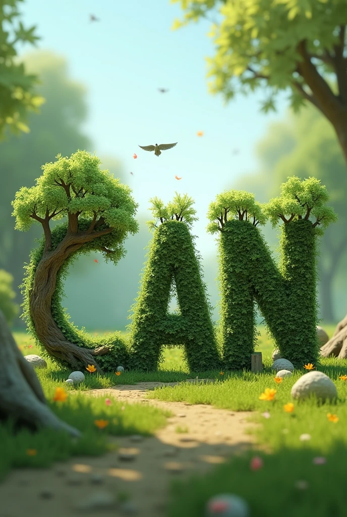 Trees that form the word C.A.N animated