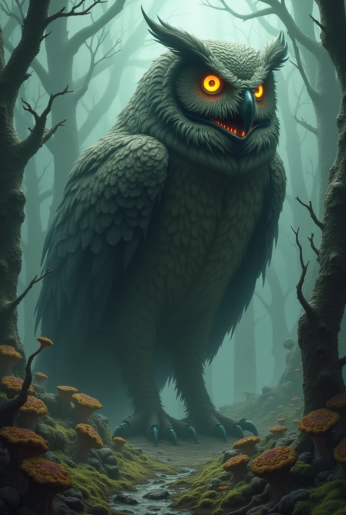 Lovecraftian style monstrous owl