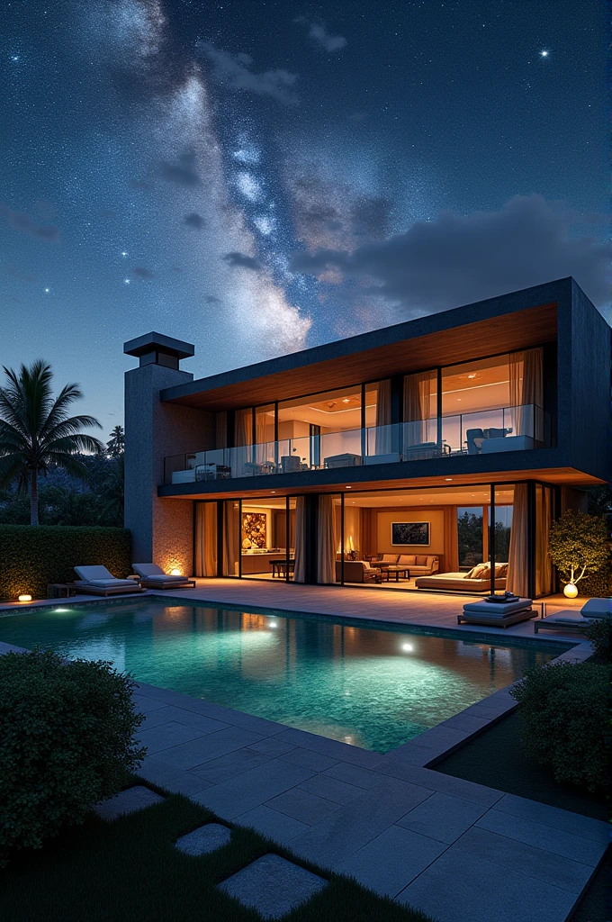 A luxury residence, where the stellar mantle is seen