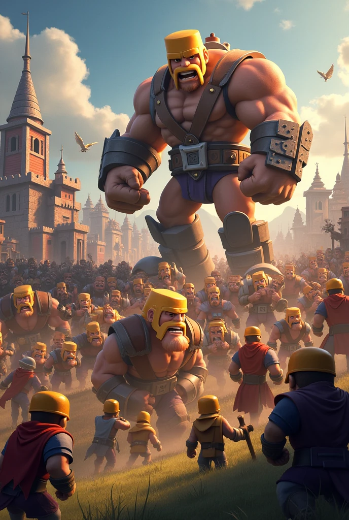 53 Giant troops of clash of clan game attacked on townhall 7