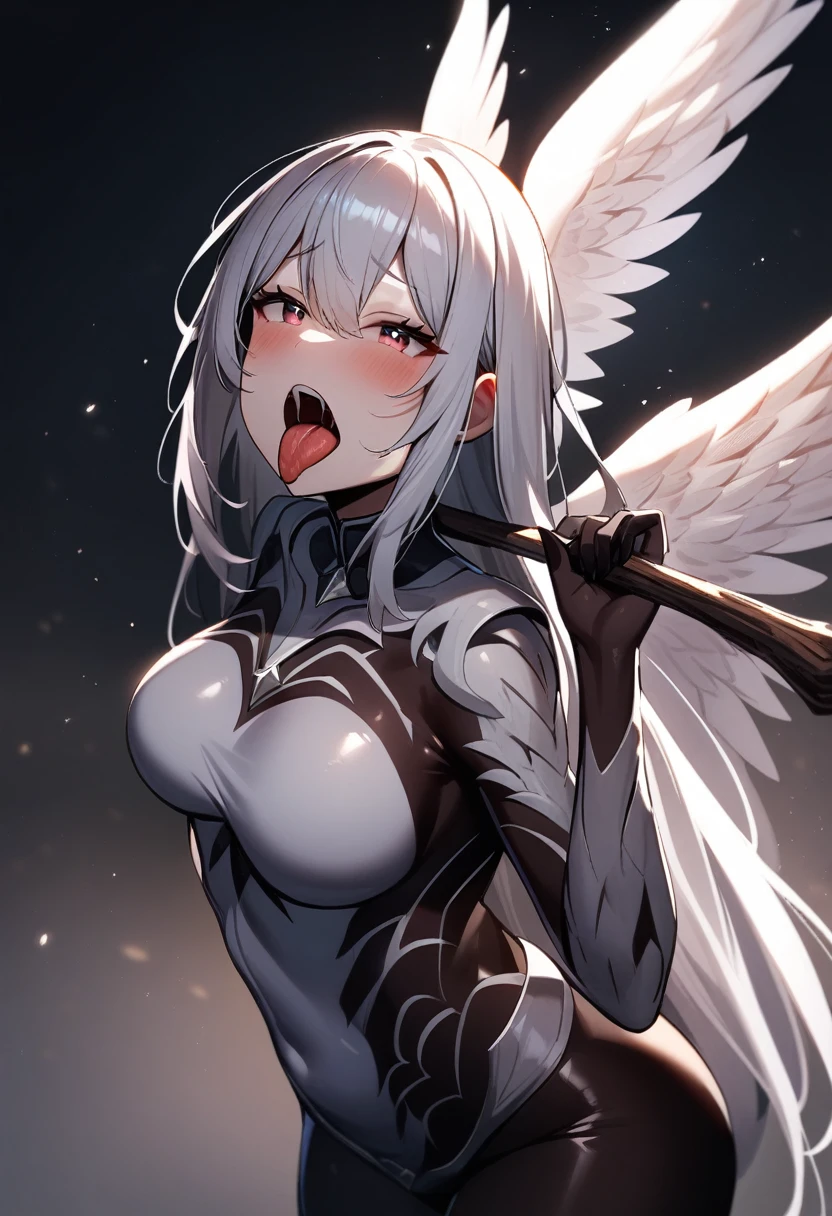 1 girl,Alone,super detailed skin,shiny skin,face of sexual ecstasy,seeking out,open mouth ,stick out your tongue,majestic wings,majestic devil's tail,Demon Skin,multicolored skin,detailed eyes,eyelashes,lipgloss,small claws,hand on hip,majestic horns ,big breasts,Beautifully shaped breasts, (Fluffy body hair:1.1) ,vibrant colors,standing, night ruins,from above,Upper part of the body,masterpiece,Best Quality,ultra detailed,High resolution,sharp focus,depth of field,