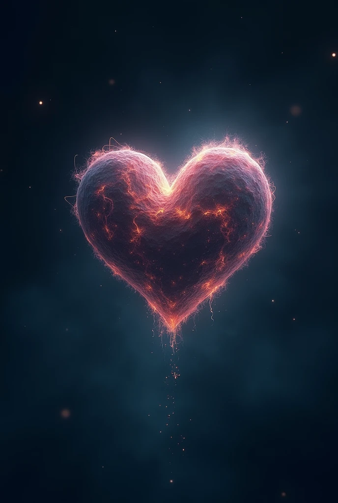 Dark space with a heart-shaped planet and under the planet songs 4:7
