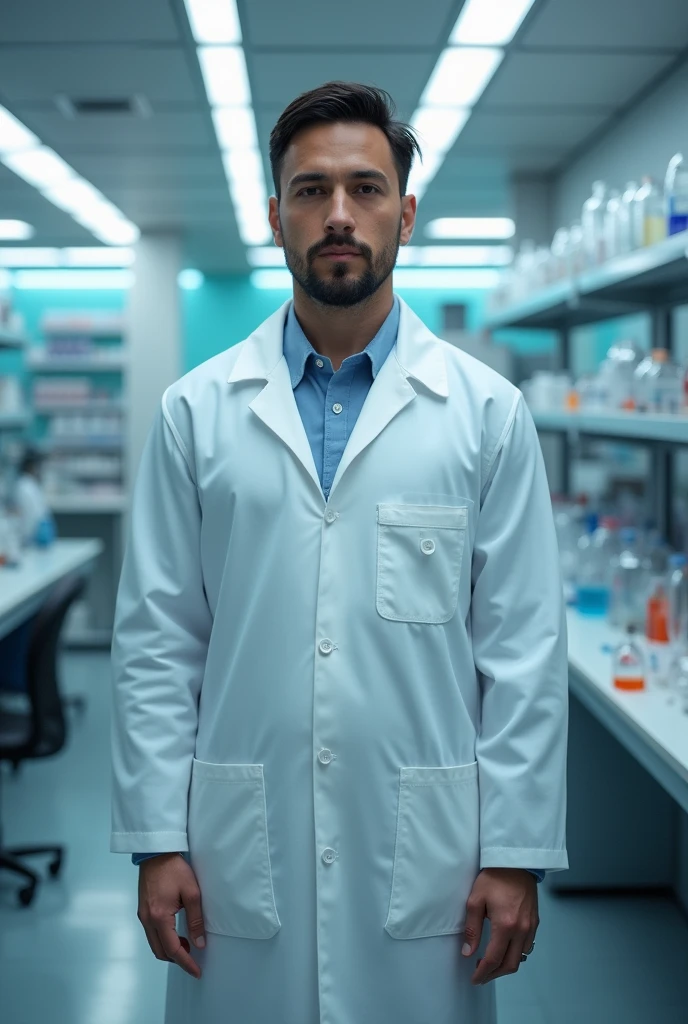 make a glass recognition in the form of a clinical laboratory coat