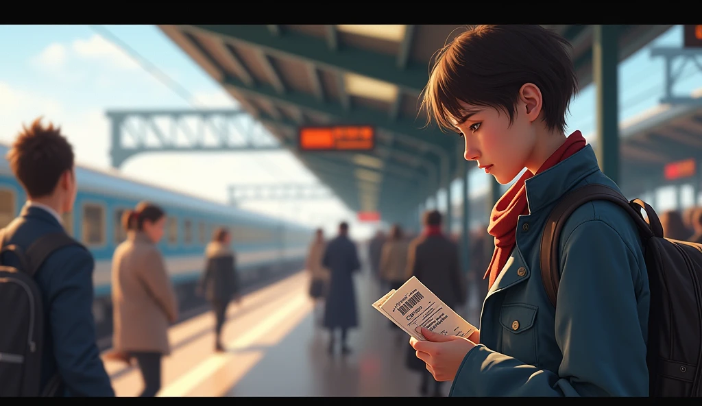 Train tickets in my hand at a station