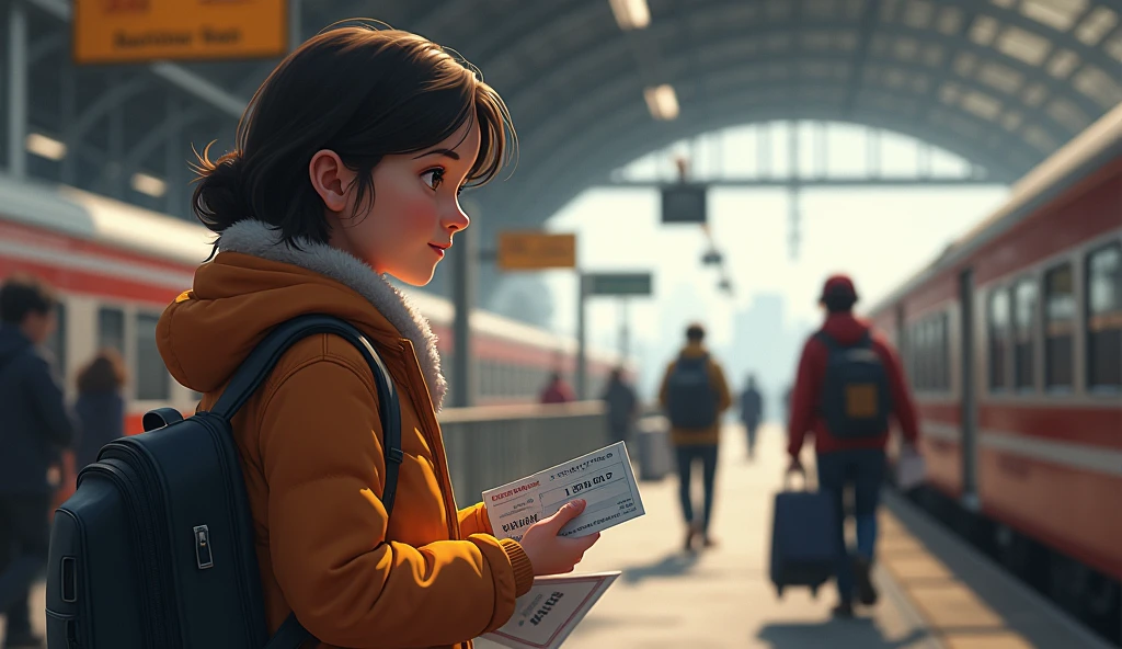 Train tickets in my hand at a station