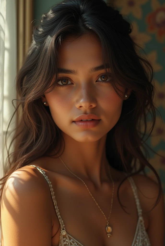 romantic style, masterpiece, best quality, 8k, artstation, sharp focus, ultrarealistic, high detail, feminine, naked 17 year old indian girl