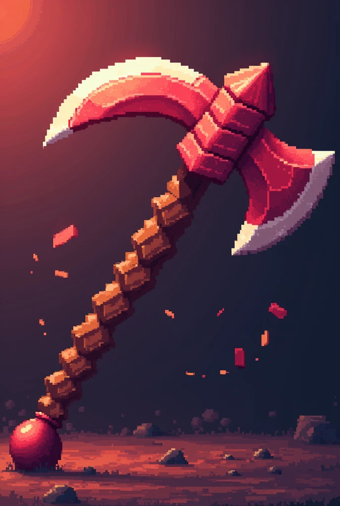Pioche inspirer de minecraft les dimention dimage ne doive pas depacer 16×16 pixel maximum
La pioche sera dun rouge magnifique