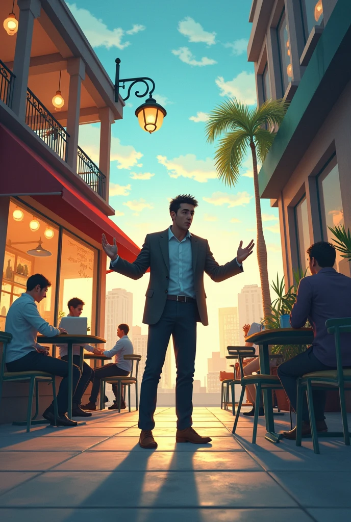 An entrepreneur tries to manage multiple projects at the same time, from a coffee shop to an online store and a gym. Trying to cover so much, can't fully dedicate himself to any of the projects, resulting in a lack of success in each.